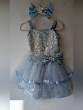 Weissman Light Blue Sequin Tulle Dance Costume Dress